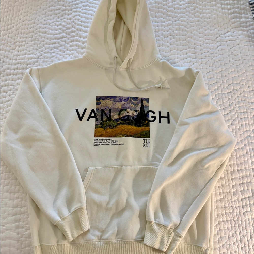 Van Gogh Print Cream Hoodie Sweatshirt - The Met